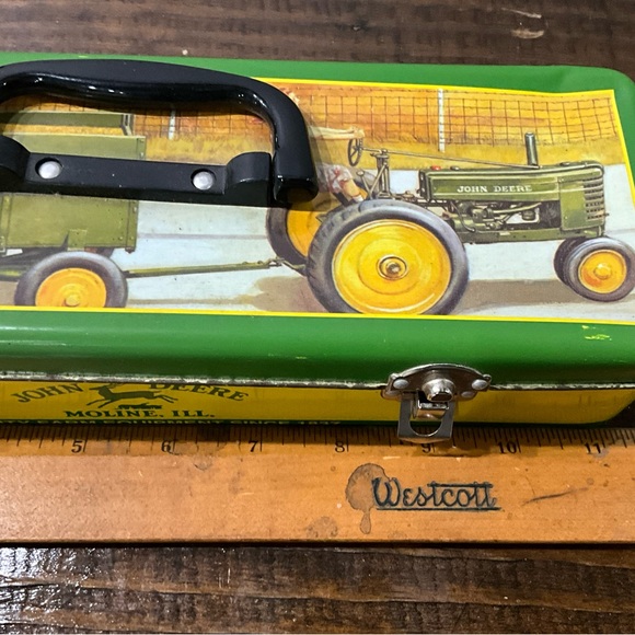 John Deere Metal Toy Tool Box with Tools with Latch - Picture 5 of 15